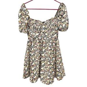 Storia Dress Women’s Small Ditsy Floral Puff Sleeve Milkmaid Cottagecore